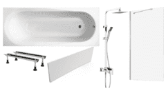 Готовое решение: акриловая ванна Lavinia Boho Biore, душевая система Timo, шторка Ambassador