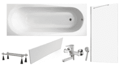 Готовое решение: акриловая ванна Lavinia Boho Biore, душевой гарнитур Loffrey, шторка Ambassador