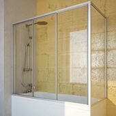 Раздвижная стеклянная шторка для ванны GuteWetter Practic Part GV-413
