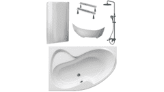 Готовое решение: акриловая ванна Ravak Rosa I, стеклянная шторка Ravak Rosa, душевая система Am.Pm