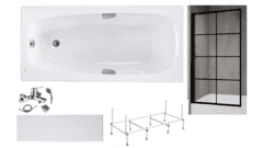 Готовое решение: акриловая ванна Roca Sureste, душевой гарнитур Clever, шторка Rea