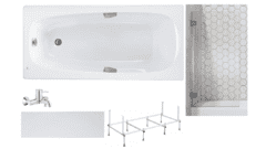 Готовое решение: акриловая ванна Roca Sureste, смеситель Grohe 32865000, шторка Ambassador 70
