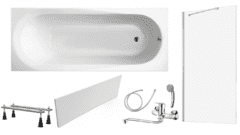 Готовое решение: акриловая ванна Lavinia Boho Biore, душевой гарнитур Deante, шторка Ambassador