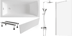 Готовое решение: акриловая ванна Lavinia Boho One, душевая система Timo, шторка Ambassador