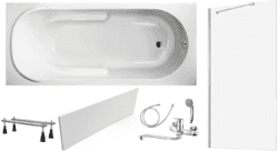 Готовое решение: акриловая ванна Lavinia Boho Bristol, душевой гарнитур Deante, шторка Ambassador