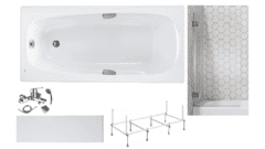 Готовое решение: акриловая ванна Roca Sureste, душевой гарнитур Clever, шторка Ambassador 70