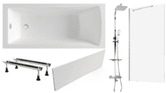 Готовое решение: акриловая ванна Lavinia Boho One, душевая система Weltwasser, шторка Ambassador